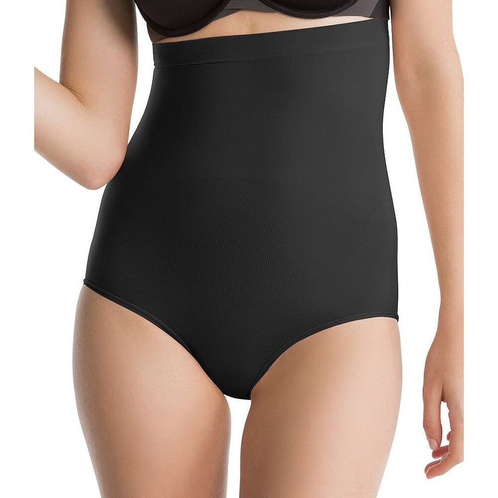 Spanx Higher Power briefs very black large medium waisted  BNWt